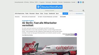 
                            5. Eingestellte Fluglinie - Air Berlin: Fast alle Mitarbeiter vermittelt