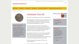 
                            7. Einkaufen in Hall in Tirol - Volksbank Tirol AG - Das Shopping-Erlebnis