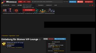 
                            13. Einladung für Bizmos VIP-Lounge - Gegenstand - World of Warcraft