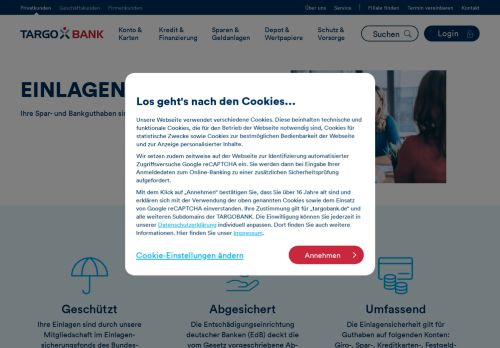 
                            6. Einlagensicherheit | TARGOBANK