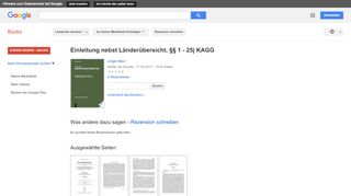 
                            4. Einleitung nebst Länderübersicht, §§ 1 - 25j KAGG - Google Books-Ergebnisseite