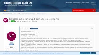 
                            9. Einloggen auf secureimap.t-online.de fehlgeschlagen - Allgemeines ...