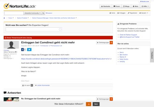 
                            12. Einloggen bei Comdirect geht nicht mehr | Norton Community