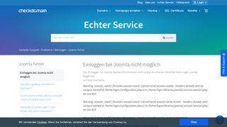 
                            11. Einloggen bei Joomla nicht möglich - Fantastic Support - checkdomain