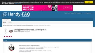 
                            7. Einloggen bei Wordpress App möglich ? - Handy Fragen & Antworten