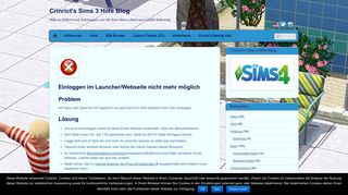 
                            2. Einloggen im Launcher/Webseite nicht mehr möglich – Crinrict's Sims ...