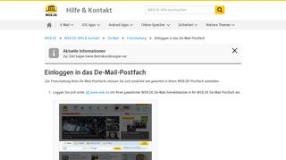 
                            6. Einloggen in das De-Mail-Postfach - WEB.DE Hilfe