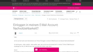 
                            3. Einloggen in meinem E-Mail Account - Telekom hilft Community