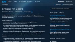 
                            2. Einloggen mit Blizzard - Blizzard-Kundendienst