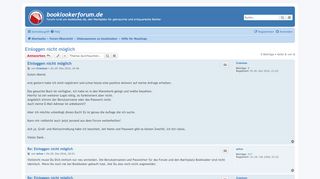 
                            7. Einloggen nicht möglich - Booklooker-Forum