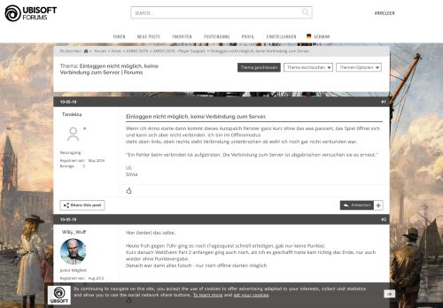
                            2. Einloggen nicht möglich, keine Verbindung zum Server. | Forums ...