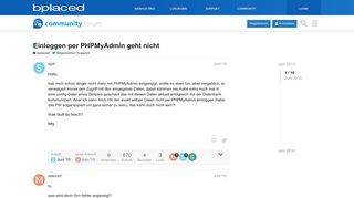 
                            1. Einloggen per PHPMyAdmin geht nicht - Allgemeiner Support ...