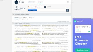 
                            8. einloggen über - Englisch-Übersetzung – Linguee Wörterbuch