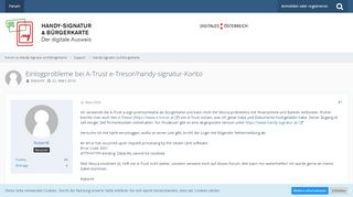 
                            12. Einlogprobleme bei A-Trust e-Tresor/handy-signatur-Konto - Handy ...
