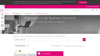 
                            11. Einrichten Masternutzer - Telekom hilft Community