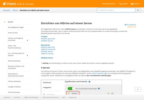 
                            7. Einrichten von HiDrive auf einem Server