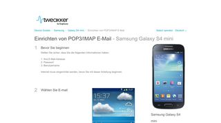 
                            7. Einrichten von POP3/IMAP E-Mail - Samsung Galaxy S4 mini ...