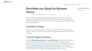 
                            3. Einrichten von Skype for Business Online | Microsoft Docs