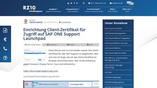 
                            6. Einrichtung Client-Zertifikat für SAP One Support Launchpad - rz10