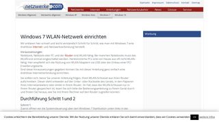 
                            11. Einrichtung eines WLan Netzwerk Zugangs unter Windows 7