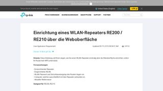 
                            1. Einrichtung eines WLAN-Repeaters RE200 / RE210 über die ... - TP-Link