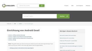 
                            4. Einrichtung von Android Email – Hilfe | One.com