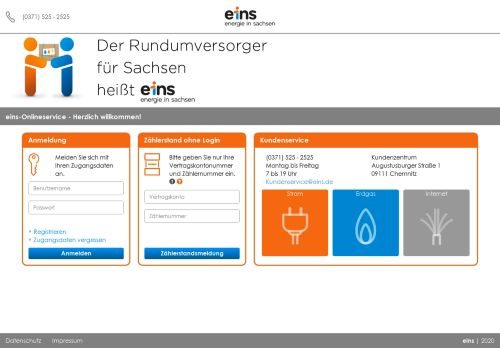 
                            1. eins Online-Services - energie in sachsen