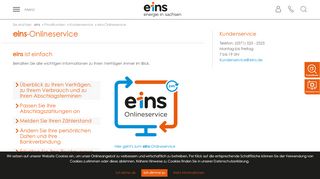 
                            2. eins-Onlineservice - eins energie in sachsen