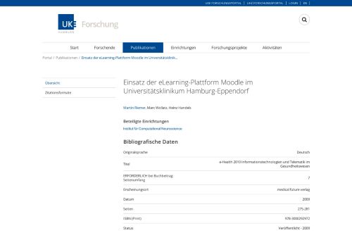 
                            6. Einsatz der eLearning-Plattform Moodle im Universitätsklinikum ...