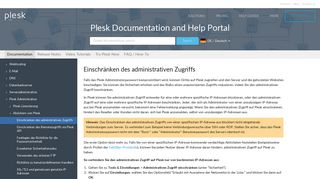 
                            13. Einschränken des administrativen Zugriffs - Plesk Documentation