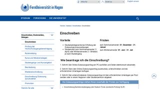 
                            11. Einschreiben - FernUniversität in Hagen - Fernuni Hagen