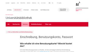 
                            7. Einschreibung, Benutzungskonto, Passwort - Universität Bern