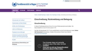 
                            3. Einschreibung, Rückmeldung und Belegung | B.Sc ... - FernUni Hagen