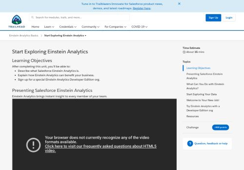 
                            6. Einstein Analytics - Trailhead - Salesforce.com