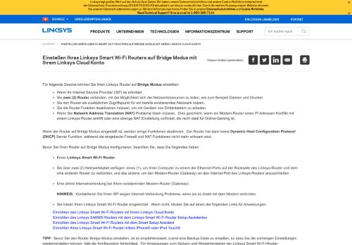 
                            3. Einstellen Ihres Linksys Smart Wi-Fi Routers auf Bridge Modus mit ...