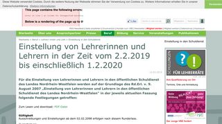 
                            6. Einstellung von Lehrerinnen und Lehrern in der Zeit vom ... - VBE NRW
