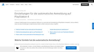 
                            5. Einstellungen für die automatische Anmeldung auf PlayStation 4