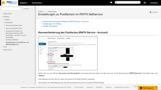 
                            8. Einstellungen zu Postfächern im RWTH Selfservice - E-Mail ...