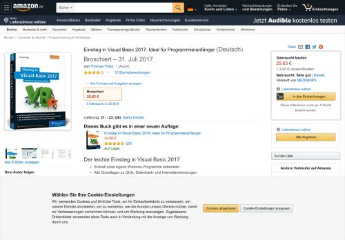 
                            13. Einstieg in Visual Basic 2017: Ideal für Programmieranfänger: Amazon ...