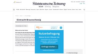 
                            11. Eintracht Braunschweig - Alles rund um den Verein - Süddeutsche.de