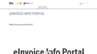 
                            2. eInvoice Info Portal - BMW eInvoicing - BMW Group