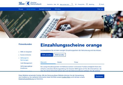 
                            7. Einzahlungsscheine orange | zkb.ch