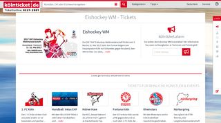 
                            5. Eishockey WM - Tickets günstig kaufen - koelnticket.de