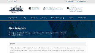 
                            5. EJA – Detalhes » CETEG | Centro de Ensino Tecnológico de Goiás