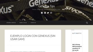 
                            5. EJEMPLO LOGIN CON GENEXUS (SIN USAR GAM) – GeneXus Tips
