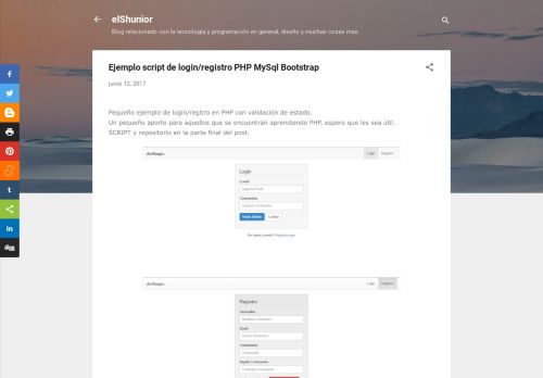 
                            11. Ejemplo script de login/registro PHP MySql Bootstrap - elShunior