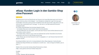 
                            3. eKaay: Kunden-Login in den Gambio-Shop ohne Passwort ...