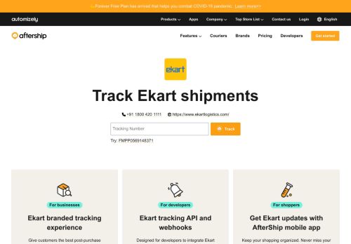 
                            12. Ekart Tracking - AfterShip