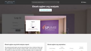 
                            2. EKOSH SPJIMR. Welcome to eKOSH @ SPJIMR: Log in to the site