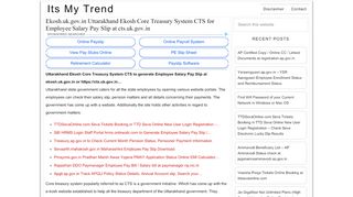
                            12. Ekosh.uk.gov.in Uttarakhand CTS for Employee Pay Slip at cts.uk.gov.in